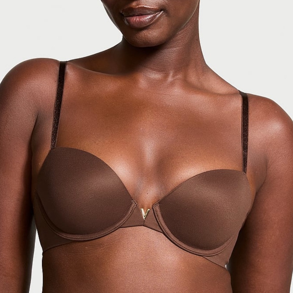 Victoria’s Secret Smooth Lightly Lined Plunge Demi Bra in Chocolate Brown